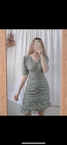ĐẦM HOA NÚT BỌC NHÚNG KÈM ẢNH THẬT