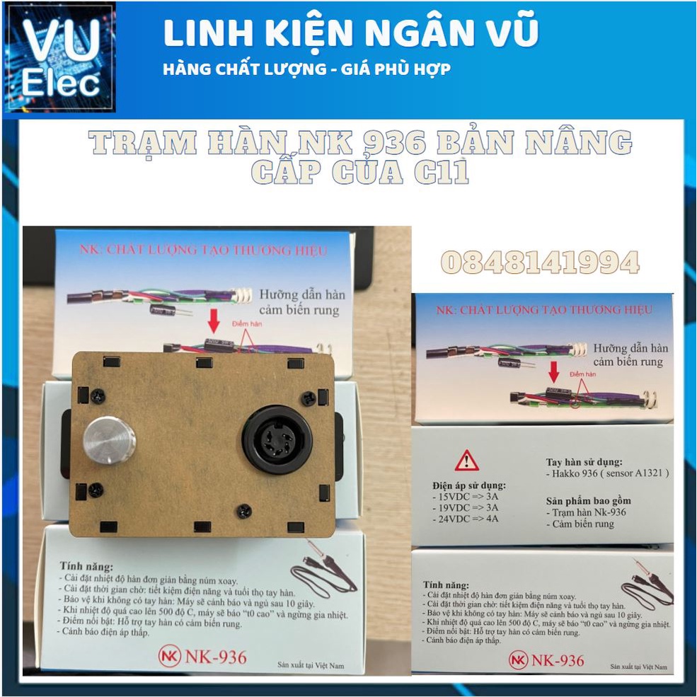 [Tặng Mã LINH15KK Giảm 15K đơn từ 99K] Bộ Trạm Hàn C11 Nâng Cấp NK 936, tay hàn hakko936 gia nhiệt nhanh BH 12 tháng