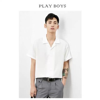 Áo sơmi cổ vest cộc tay cá tính playboys