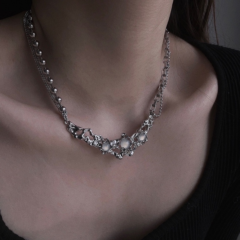 Vòng cổ Đá Opal Phong Cách Harajuku Thanh Lịch Dành Cho Nữ