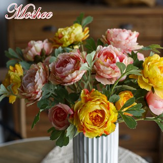 2 Heads Rich Peony Artificial Silk Flowers Fake Flower Peonies High Quality !!! Home Wedding Decor Gift