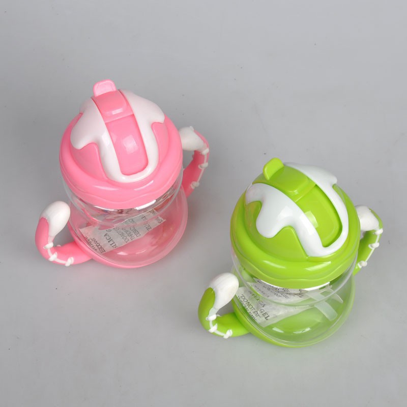 Children Baby Leakproof Lid Handle Portable Straw Cup Baby Learn To Drink Cup