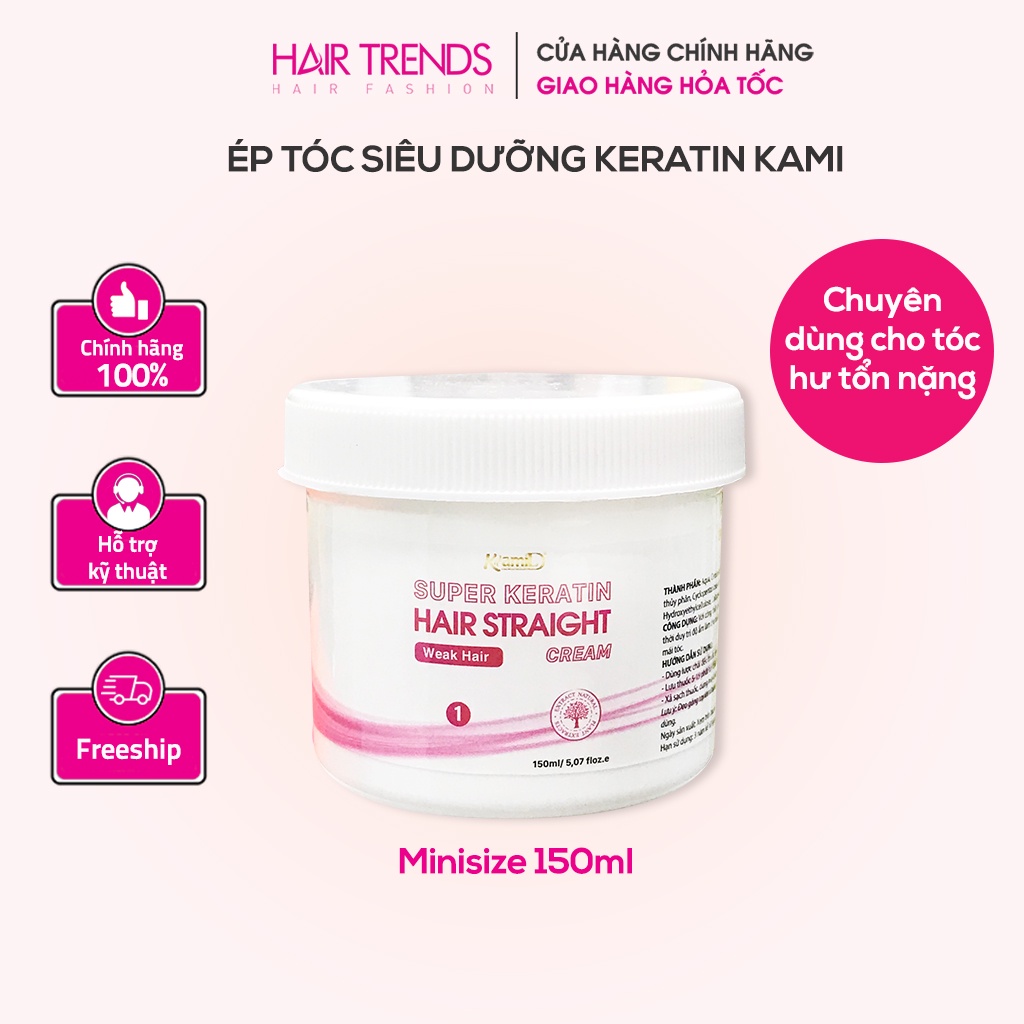 Thuốc duỗi tóc KAMI,thuốc ép tóc siêu dưỡng keratin phục hồi tóc tại nhà không cần định hình