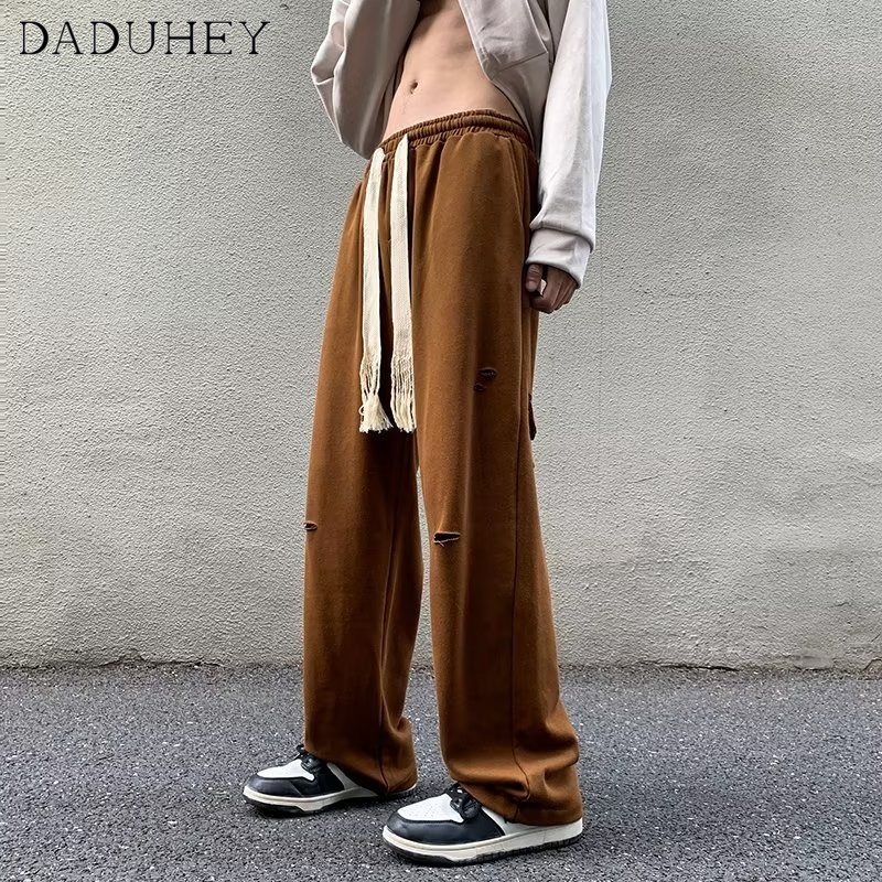 DaDuHey 2022 American Style Loose Straight Casual Pants Men's Autumn Vibe Fashion Brand Functional Overalls