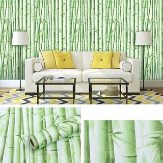 Giấy dán tường decal hình cây tre xanh trúc có sẵn keo loại 10m x45 cm