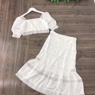 (Ảnh thật sp ở cuối) SET ÁO Croptop phối ren