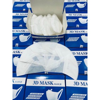 Khẩu Trang Kháng Khuẩn 3D Mask Masuji Chính Hãng( hộp 50c) Khẩu Trang kháng Khuẩn 3 Lớp Công Nghệ Nhật Bản