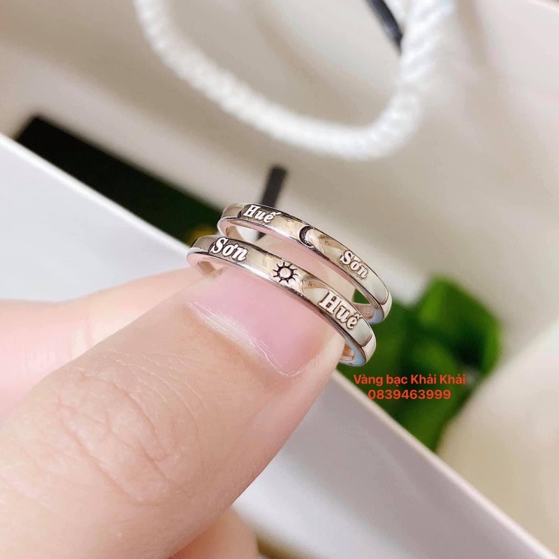 Nhẫn đôi bạc ta khắc tên theo ý muốn - Nhẫn nam , nhẫn nữ bạc ta Khắc chữ theo yêu cầu - Vàng bạc Khải Khải