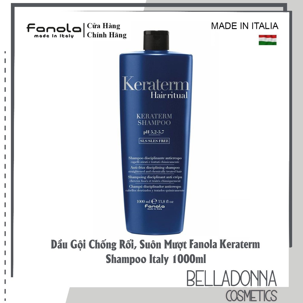 [XẢ HÀNG DATE 05/2022] [CHÍNH HÃNG] Dầu Gội Chống Rối, Suôn Mượt Fanola Keraterm Shampoo Italy 1000ml