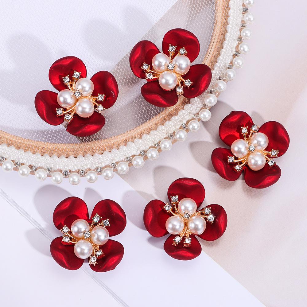 PINEVN Bộ 5 Kẹp Tóc Hợp Kim Đính Nút Trang Trí Quần Áo