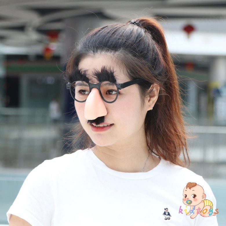 Bộ Mắt Kính + Mũi + Râu Giả Hóa Trang Chú Hề Vui Nhộn