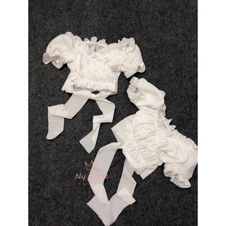 Áo bẹt vai cột eo