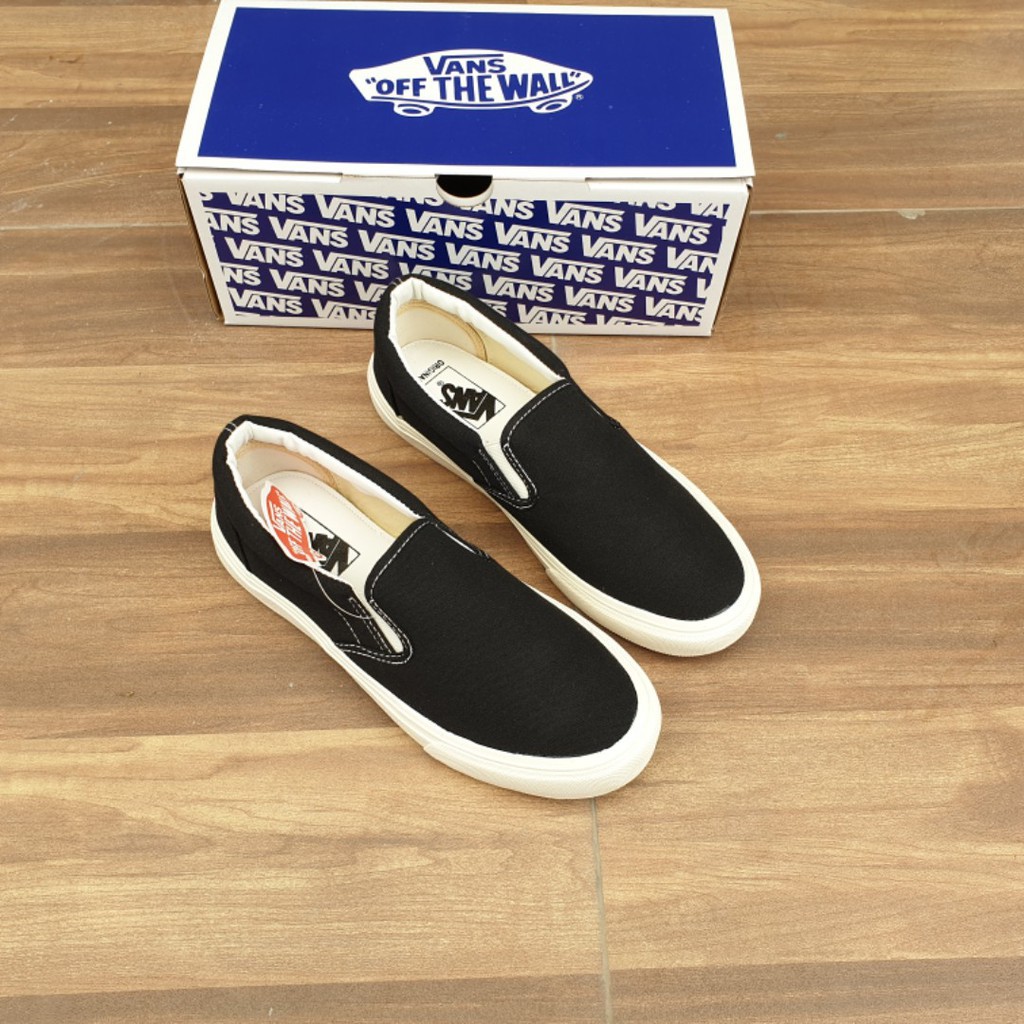 Giày  lười slip on đen nam nữ full box đủ size