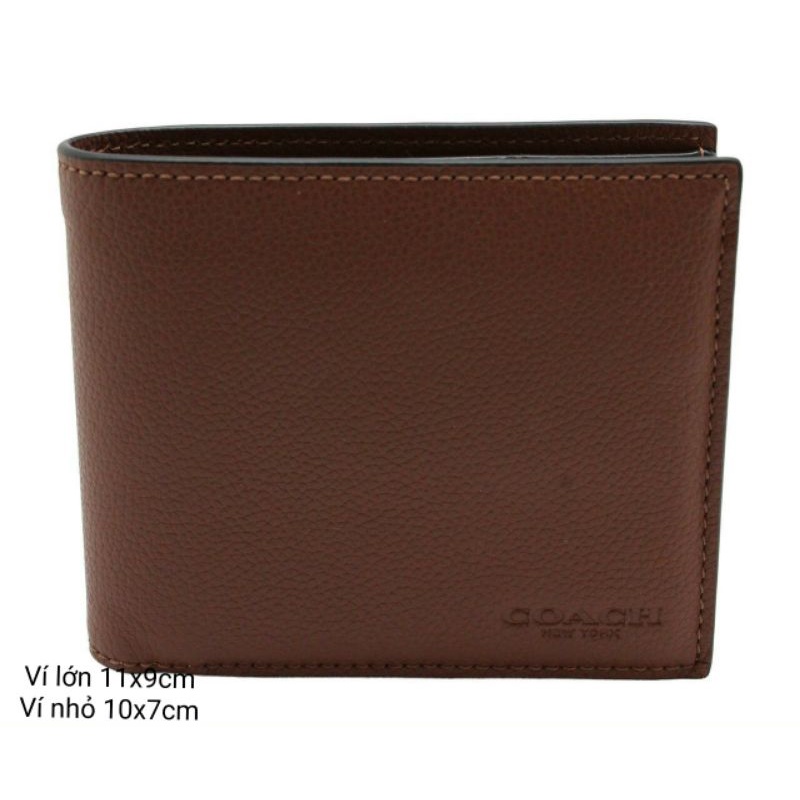 Ví Nam Coach  Compact ID Wallet in Signature Canvas.