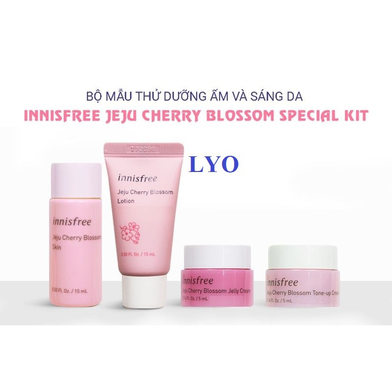 Bộ Dưỡng Trắng Da chiết xuất Từ Hoa Anh Đào Innisfree Jeju Cherry Blossom Kit - mini.