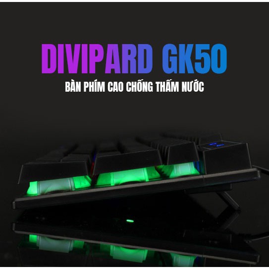 [FREESHIP] Bàn Phím Giả Cơ Gaming, bàn phím game thủ giá rẻ DIVIPARD GK50, phụ kiện máy tính DIVIPARD GK50 đèn Led 7 Màu