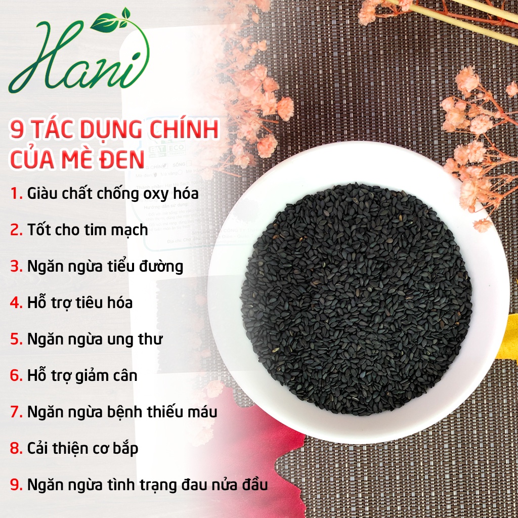 100g Mè Đen Chuẩn Sạch, Giống Thuần Chủng, Loại Rang Sẵn Làm Bánh Nấu Chè 🌽 Kho sỉ dinh dưỡng HANI FOOD