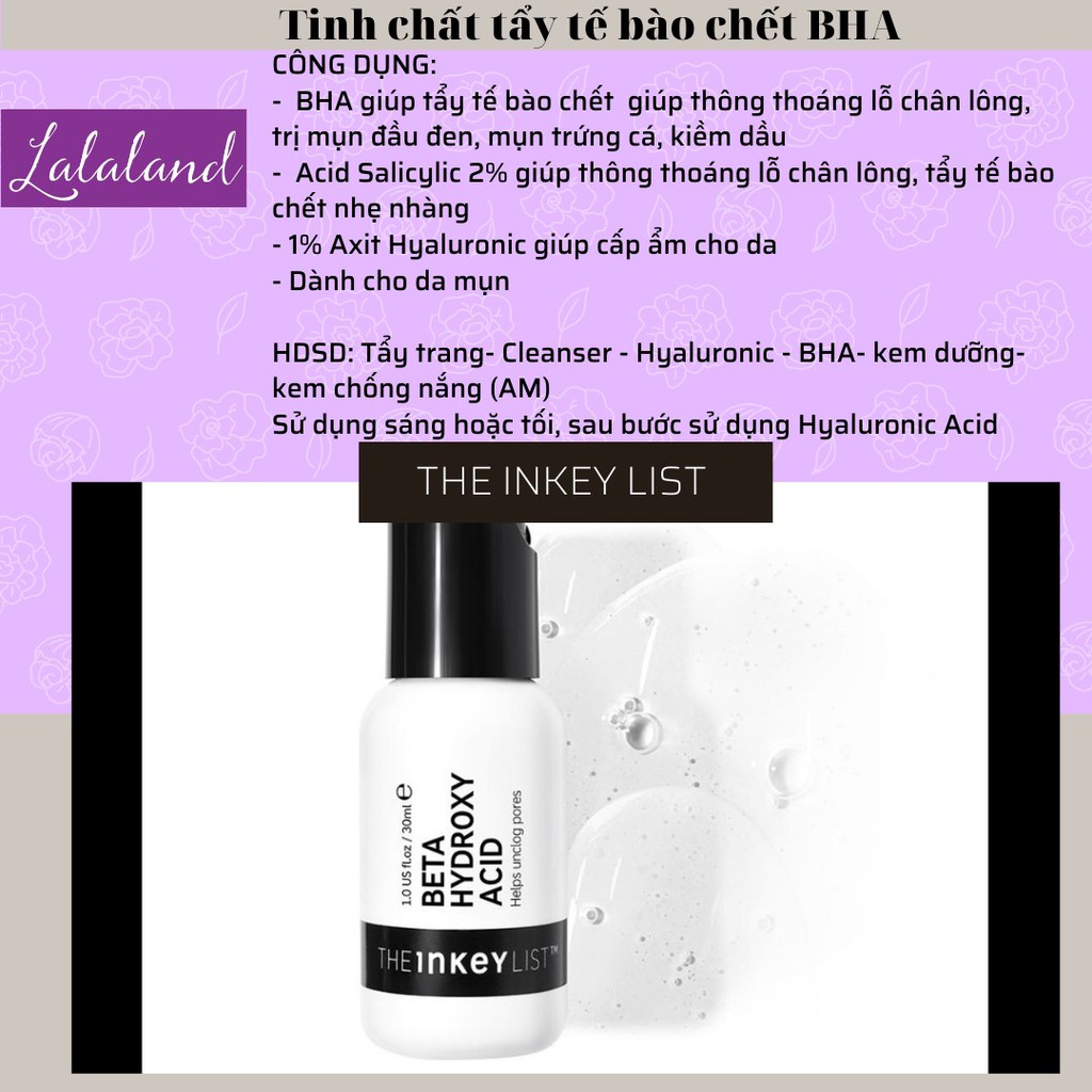 (Bill USA) Tinh chất tẩy da chết The INKEY List BHA Beta Hydroxy Acid Exfoliant 30ml