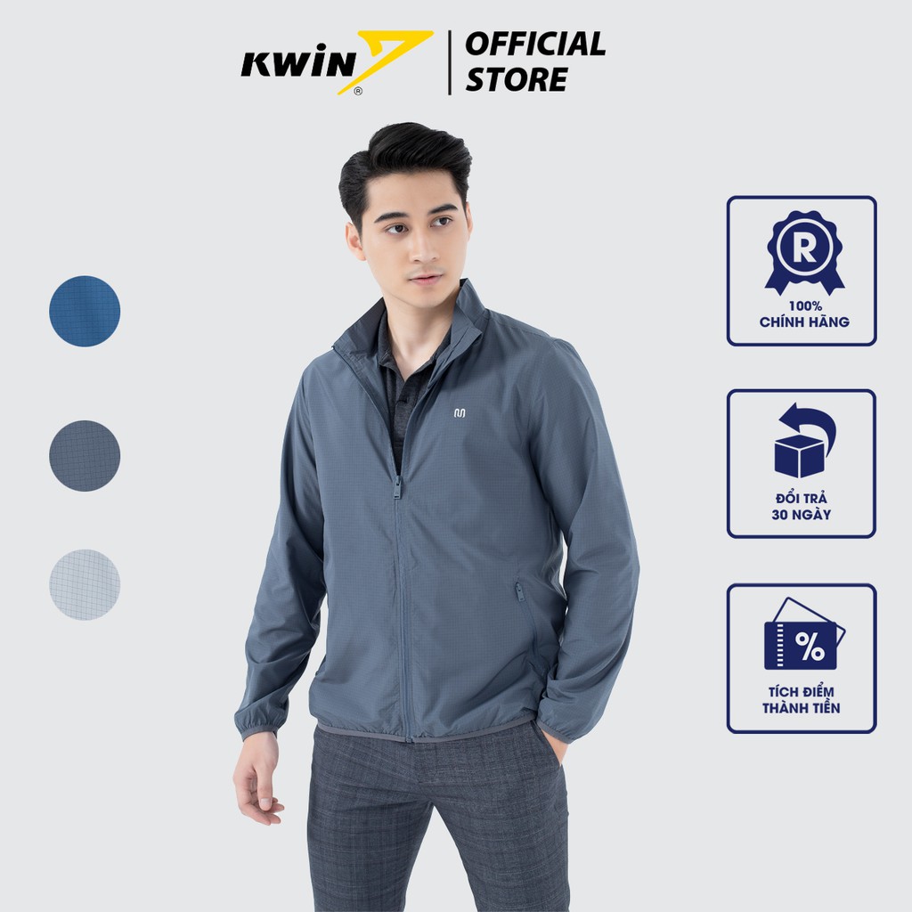 Áo khoác gió nam 2 lớp KWIN thiết kế cổ trụ nam tính, cản gió, chống thấm nước tốt- IJK005W1
