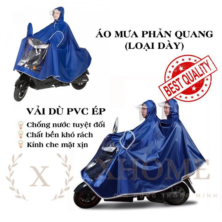 Áo mưa phản quang loại 1 đầu và 2 đầu ( chống mưa hắt, vải dù siêu bền)