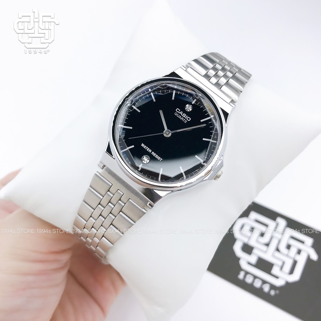 Đồng hồ unisex Casio MQ-1000D-1A / MQ-1000D-1A2 đính kim cương tự nhiên, chống nước 50m, size 34.9mm, hàng chính hãng