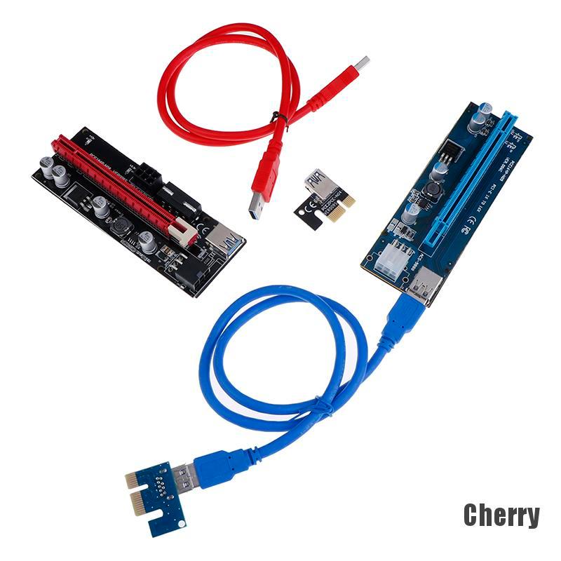 Card Mở Rộng Ver009S Pci-E Riser Card 009s Pci Express 1x Sang 16x 4pin 6pin Sata Molex Power