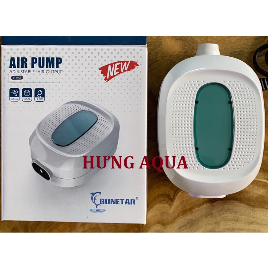 Máy sủi oxy, sủi oxy bể cá Bonetar BT-9903 1 vòi và BT-9905 2 vòi hàng cao cấp siêu êm (chính hãng)