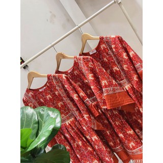 Váy Phong Cách Boho Màu Đỏ