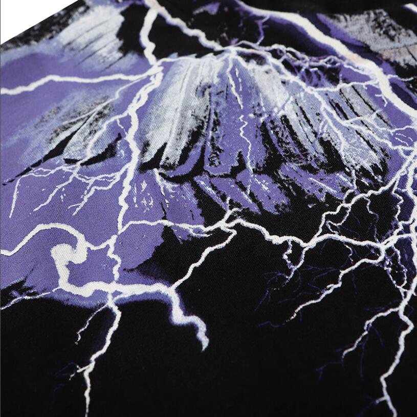 Áo Thun Đen Tay Ngắn In Hình Đôi Cánh Sấm Sét Thời Trang