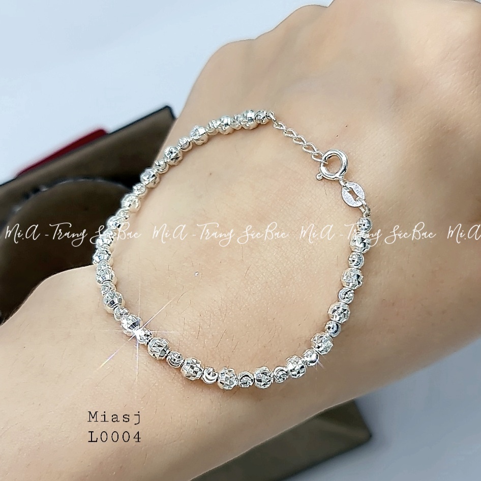 Lắc tay nữ bạc Ý S925 MiASJ hạt bi móc máy sang trọng, thanh lịch L0004/L0005