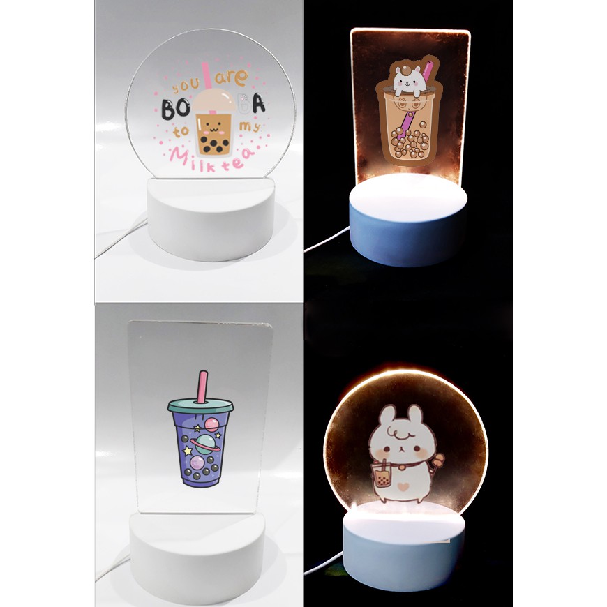 Đèn Led 3D trà sữa DLI24 Đèn Ngủ 3D Sáng Tạo cute dễ thương