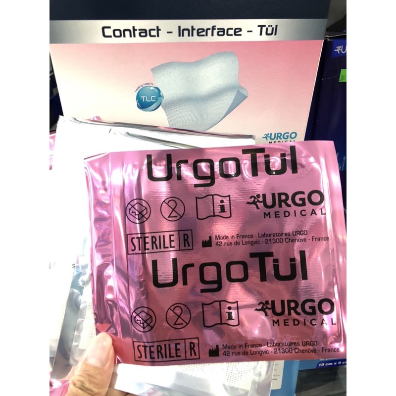 Hộp 10 Miếng Dán Vết Thương Vaseline Urgotul gạc lưới gạc mỡ chống dính urgotul urgo tul cho vết thương hở bỏng 10x10cm