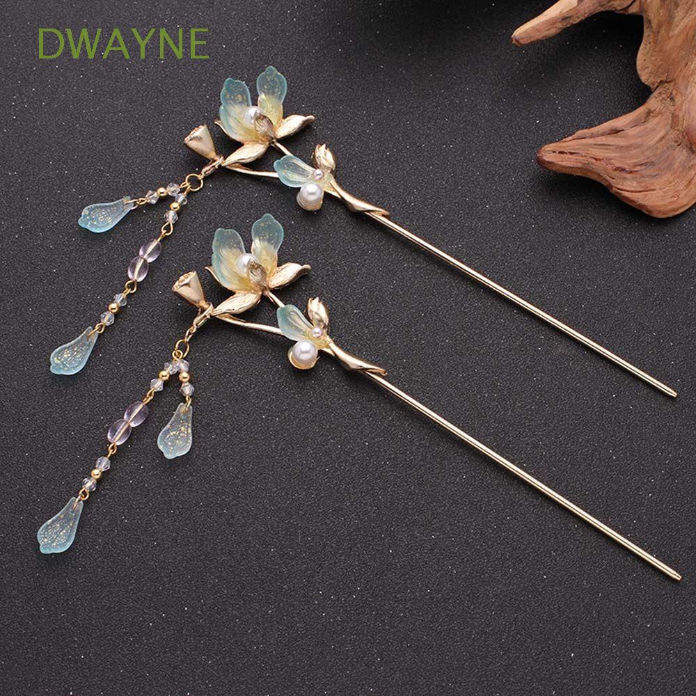 Trâm cài tóc có tua rua thiết kế hình hoa phong cách Trung Quốc cổ điển cho nữ/ cô dâu