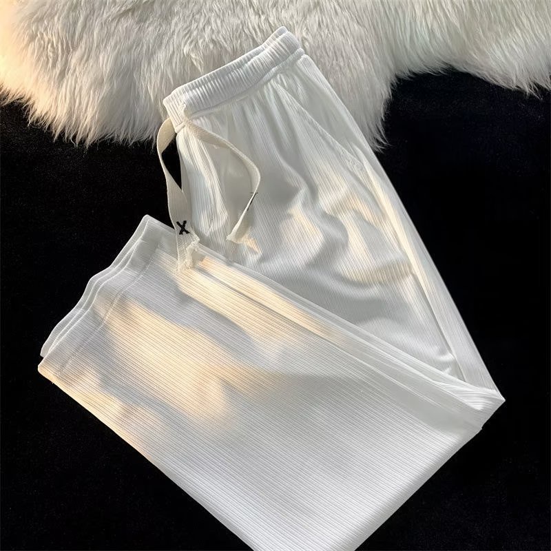 Quần Dài Dáng Suông Rộng Màu Trơn Thời Trang Mùa Hè 2022 Cho Nam Giới Có Size Lớn