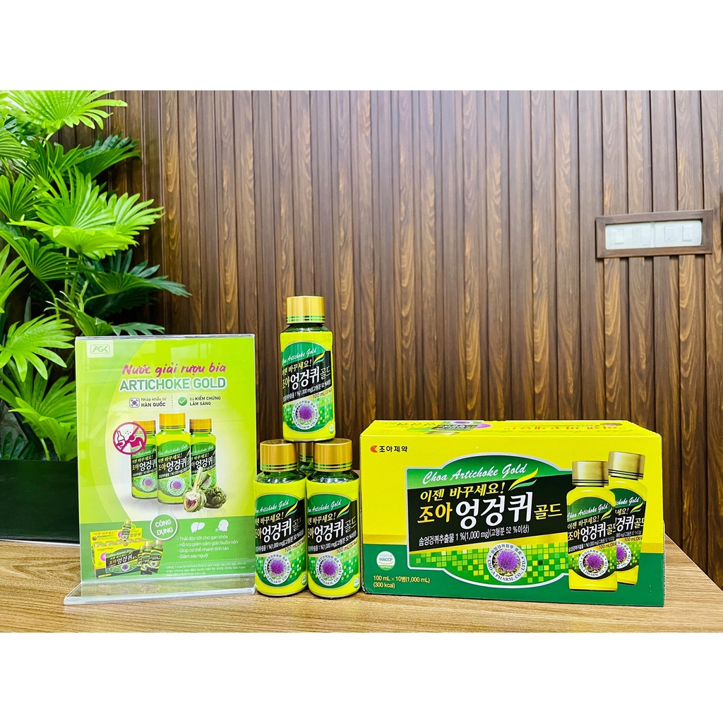 Nước giải rượu CHOA Artichoke Gold Hàn Quốc lọ 100ml  - Giải rượu nhanh chóng, thanh lọc, bảo vệ tế bào gan