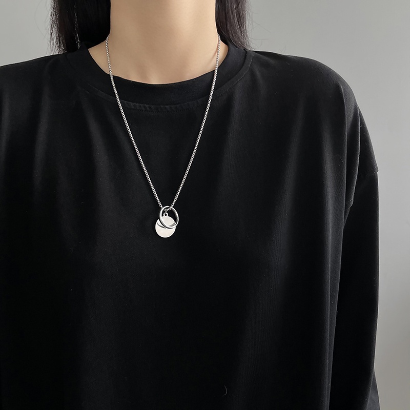 Vòng cổ Mặt Nhẫn Phong Cách Hip Hop Thời Trang Cá Tính Cho Nữ