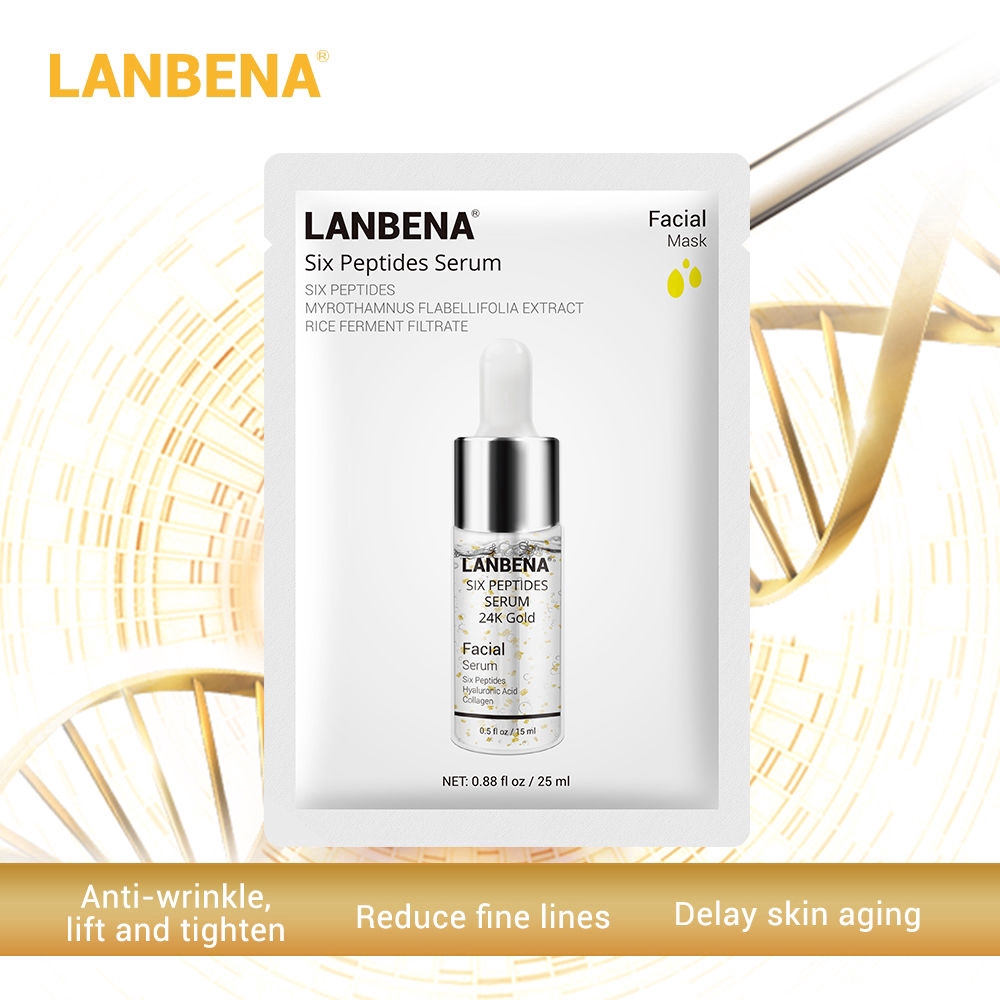 LANBENA 24K Gold Peptide Serum Mask Anti-wrinkle Moisturizing Remove Fine Lines 25ml