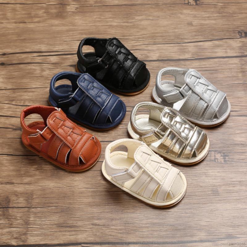 Sandal da PU đế mềm chống trượt cho bé trai