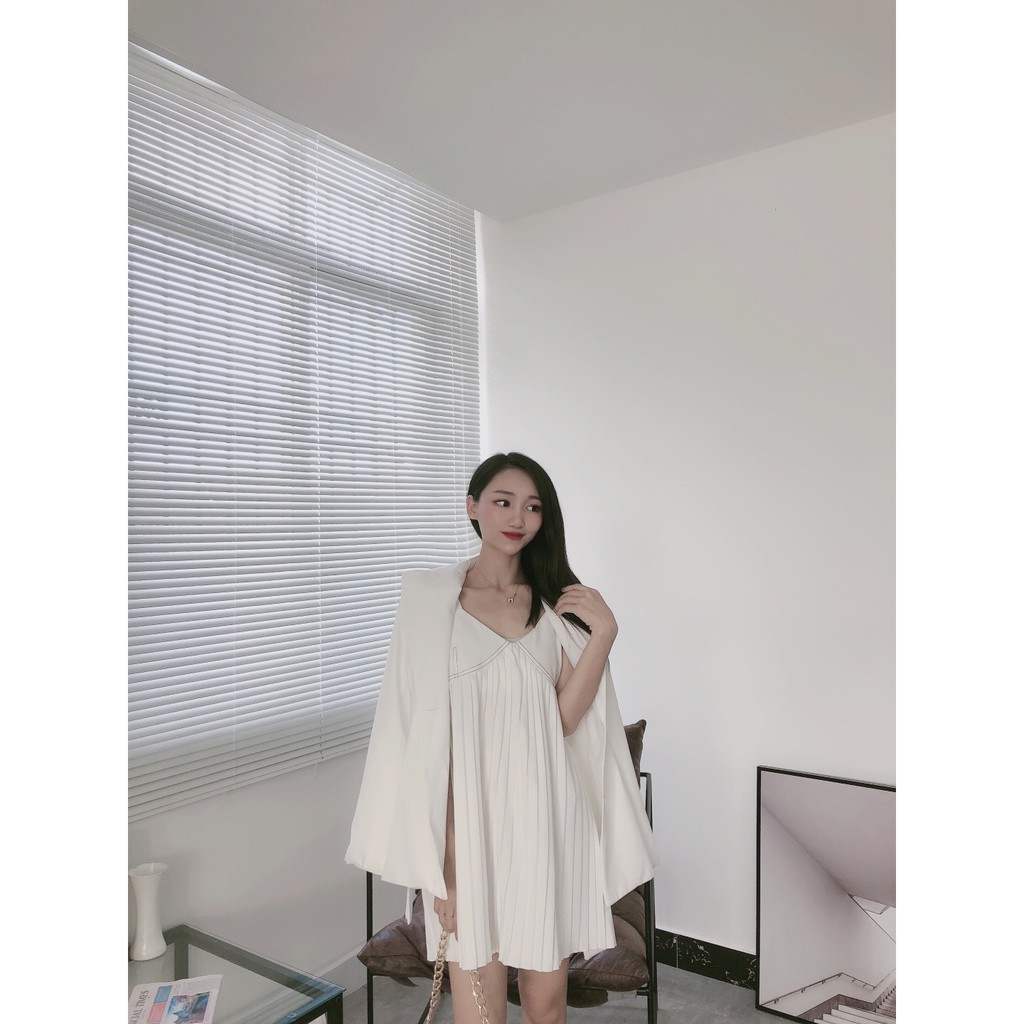 [Mã WASTMAY giảm 15% tối đa 30K đơn 150K] (ORDER) Set áo vest trắng + đầm dự tiệc sang chãnh ảnh thật ở cuối | BigBuy360 - bigbuy360.vn