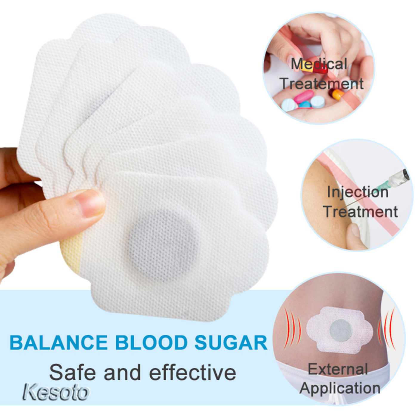 [KESOTO]Diabetes Plasters Natural Herbs Diabetes Pads Diabetes Sticker 12 Pcs/2Bag