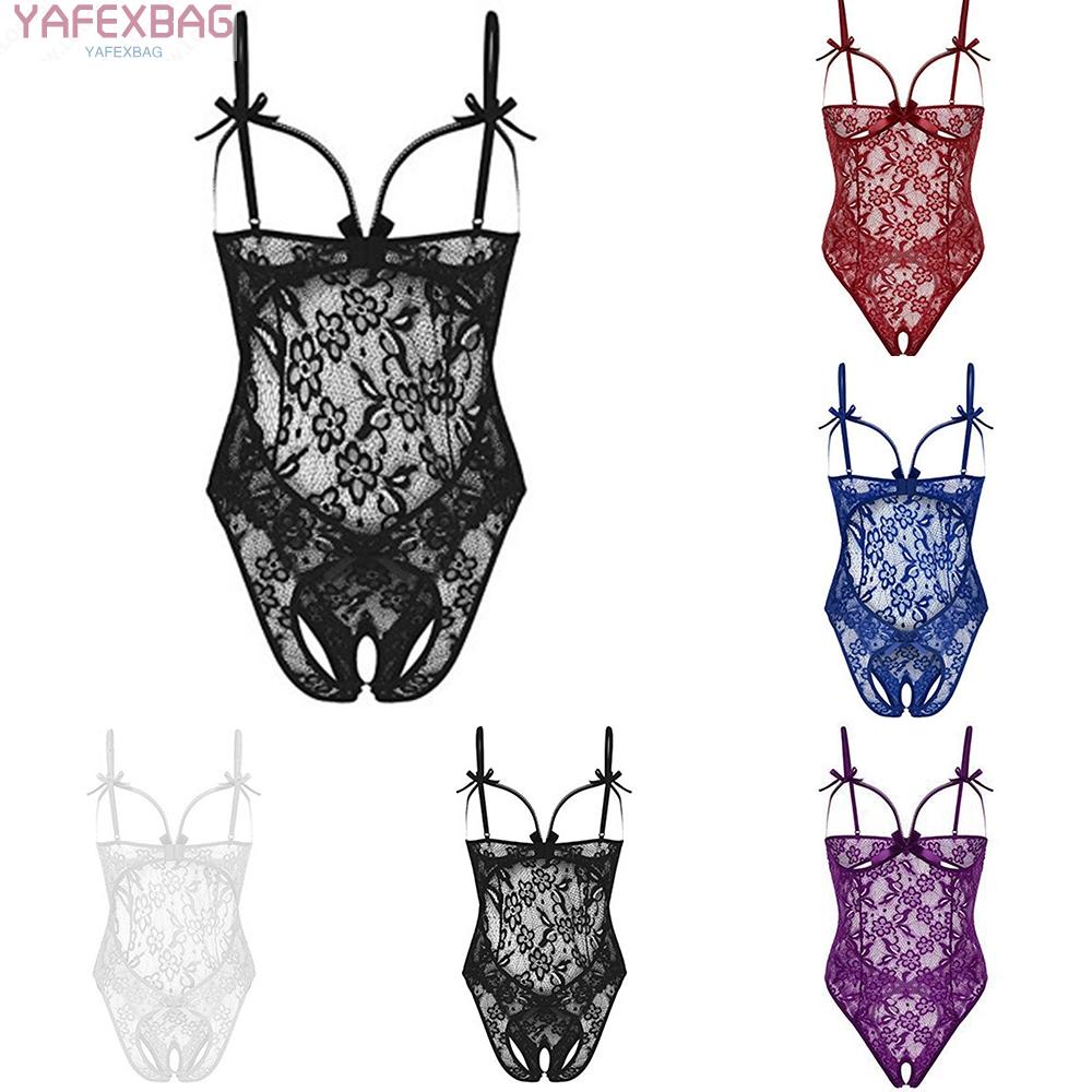 Womens Sexy-Lingerie Lace One Piece Open Crotchles Sleepwear Hollowed Out See Throught Bobysuit | BigBuy360 - bigbuy360.vn