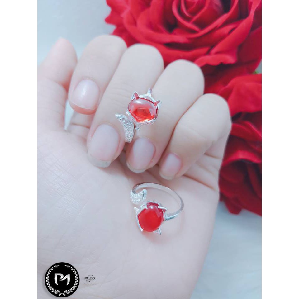 NHẪN HỒ LY PHONG THỦY BẠC TA CAO CẤP