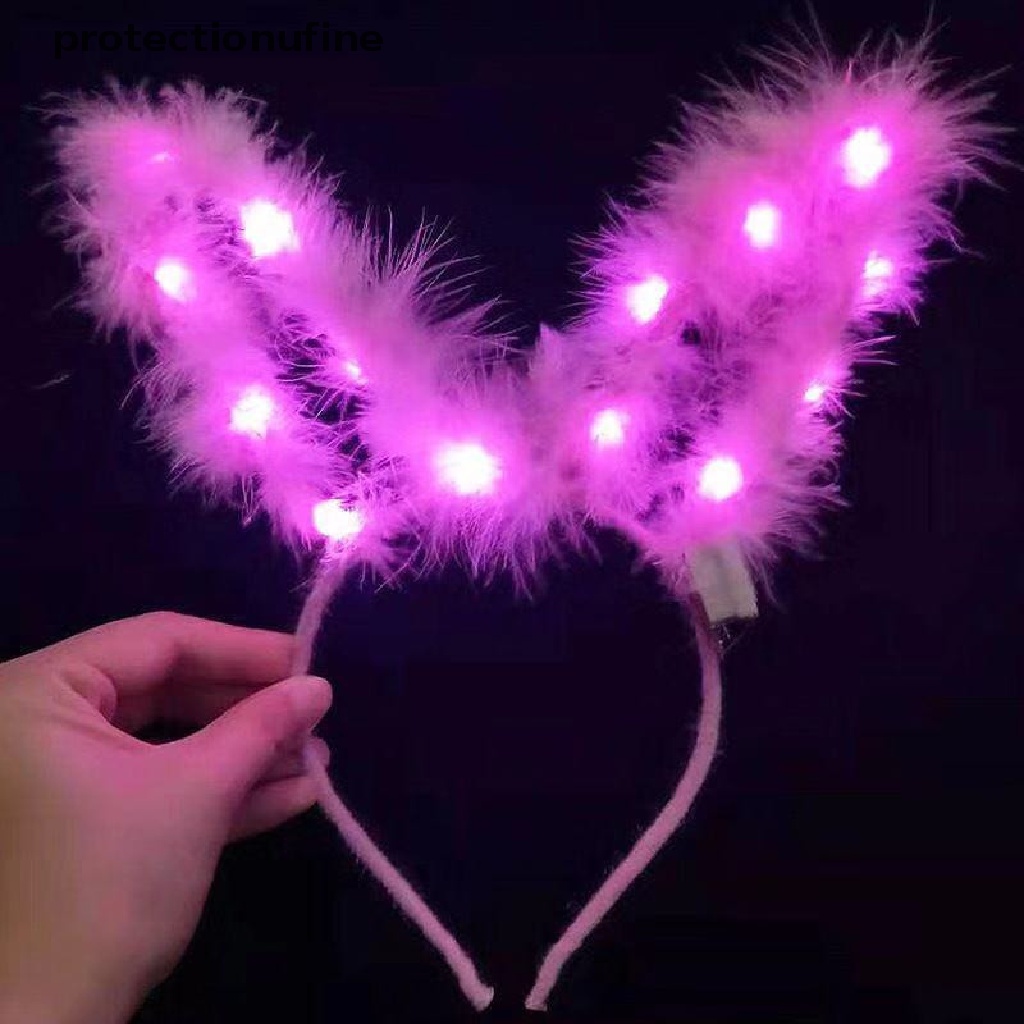 Băng Đô Cài Tóc PR3VN 14 Đèn Phát Sáng Trong Đêm Hình Tai Thỏ