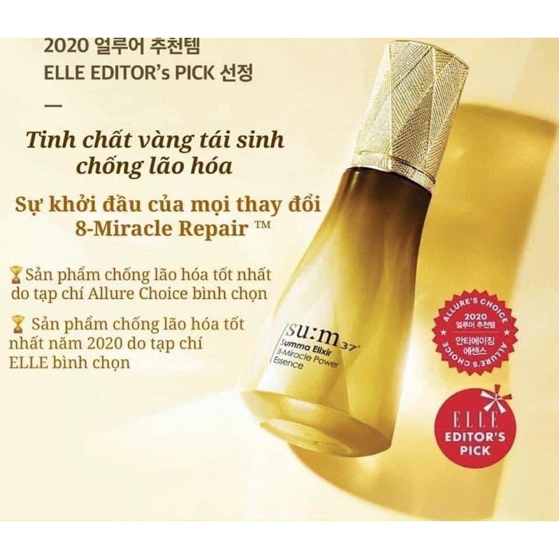 10 Gói Tinh Chất Vàng Tái Sinh Sum Chống Lão Hóa Sum37 - Su:m37 Summa Elixir 8 Miracle Power Essence