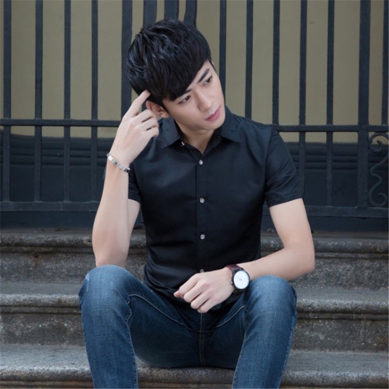 Áo Thun Polo Ngắn Tay Vải Lanh Cotton Ôm Dáng Thiết Kế Trẻ Trung Cho Nam