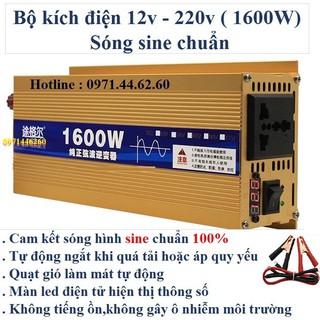Bộ kích điện sine chuẩn 12v lên 220v công suất 1600w