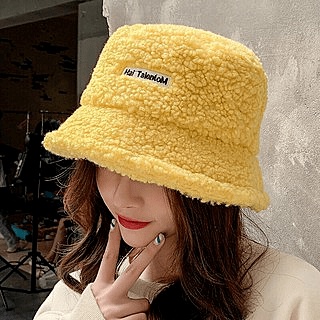 Mũ bucket lông cừu phong cách Hàn Quốc mềm mại (sẵn buôn sỉ)-THO44