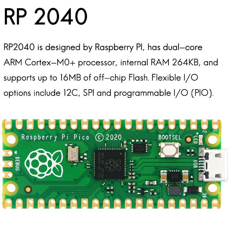 Bảng Mạch Cho Raspberry Pi Pico Board Rp2040 M0 + Processox