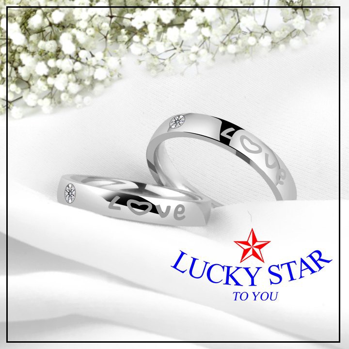 Nhẫn cặp đôi chữ Love inox cao cấp ý nghĩa
