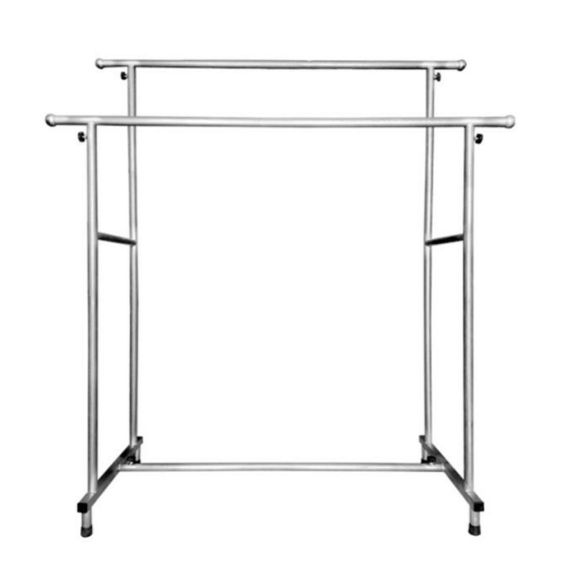 Sào inox đôi chân vuông có khoen-ko khoen,có bánh xe-ko bánh xe